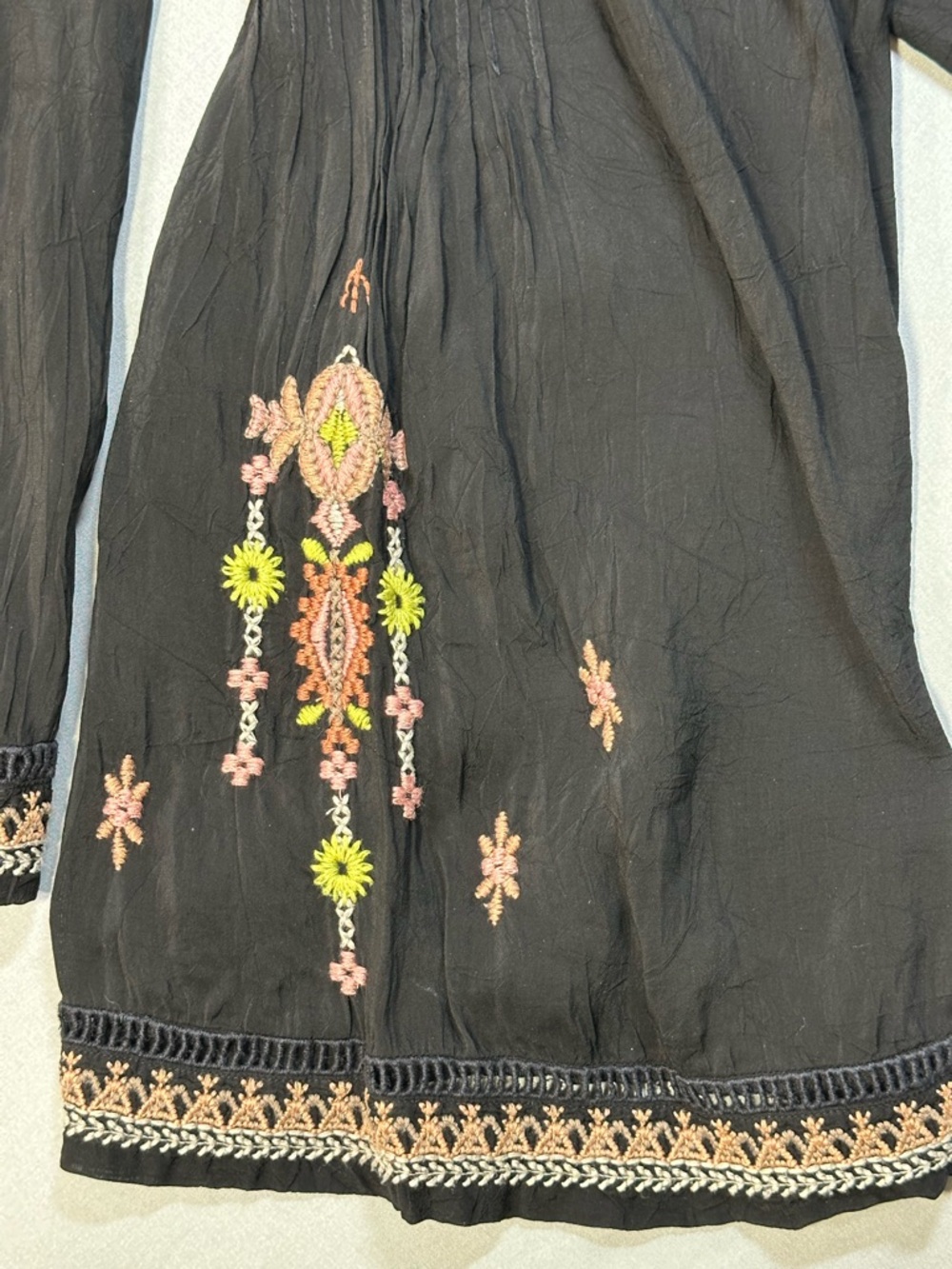 Johnny Was Embroidered Floral Tunic Blouse, Bell Sleeves - Womens XL - Picture 12 of 16
